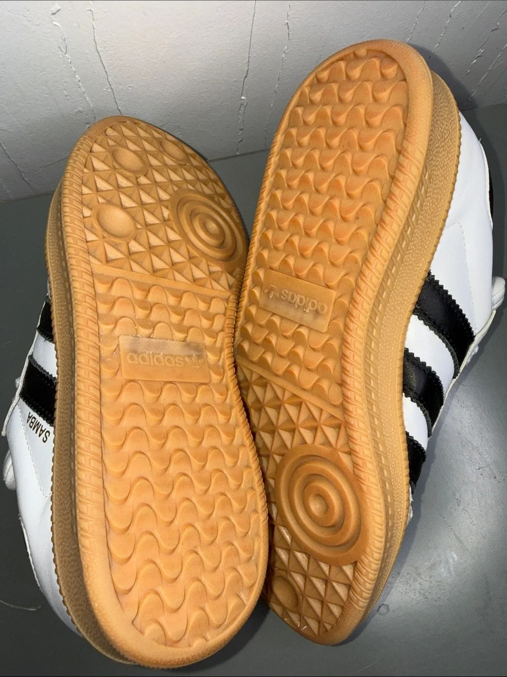 adidas White & Black Leather Sneakers with Gum Outsole